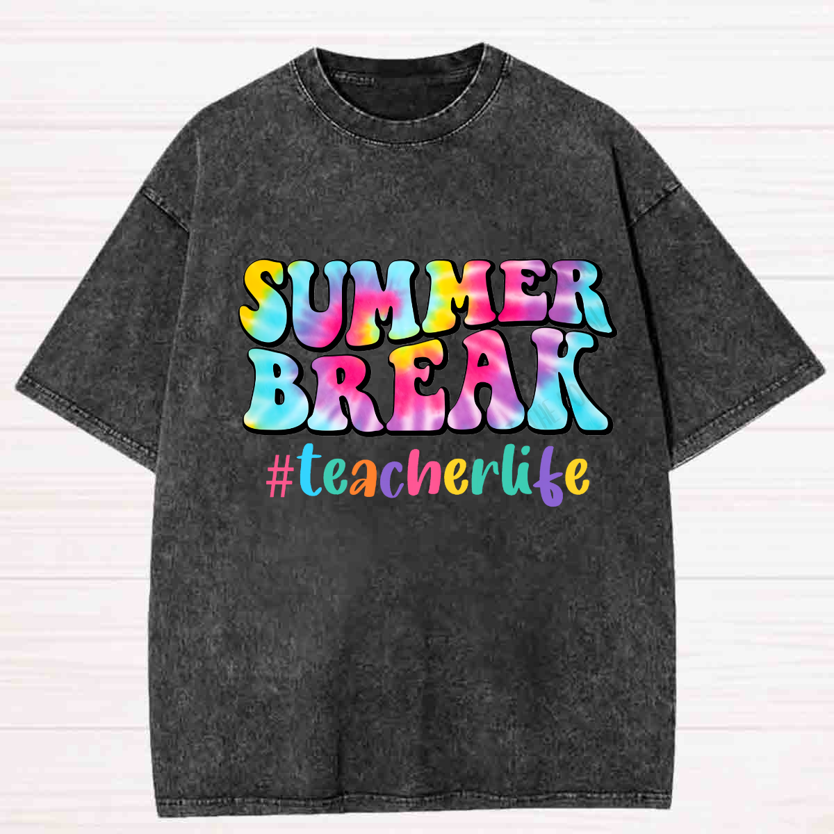 Summer Break Teacherlife Washed T-shirt