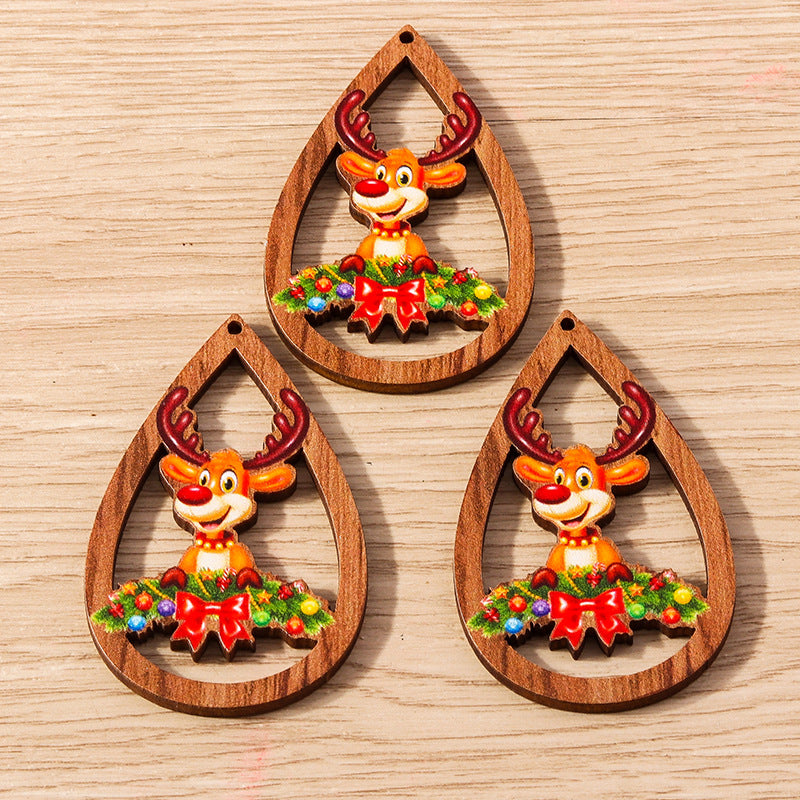 Cute Water Drop Santa Claus Elk Tree Gift Ornament