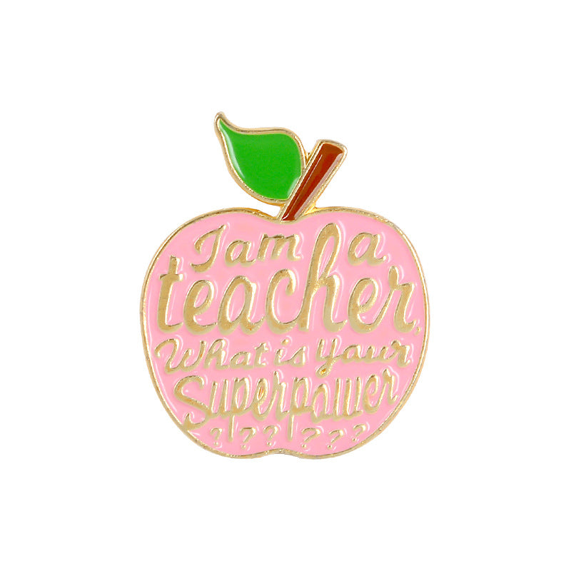Cartoon Apple Alloy Enamel Brooch