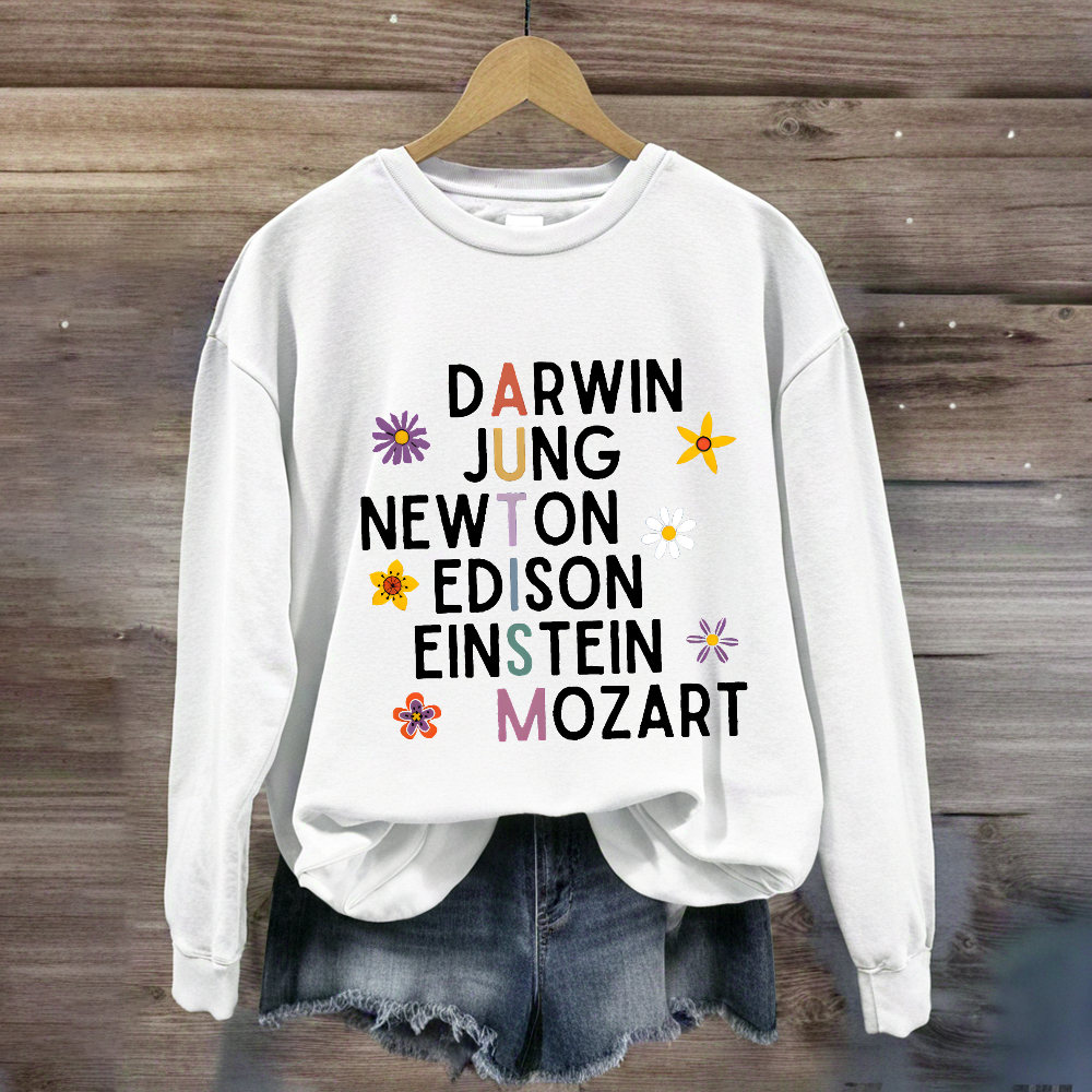 Darwin Jung Newton Einstein Edison Mozart Autism Sweatshirt