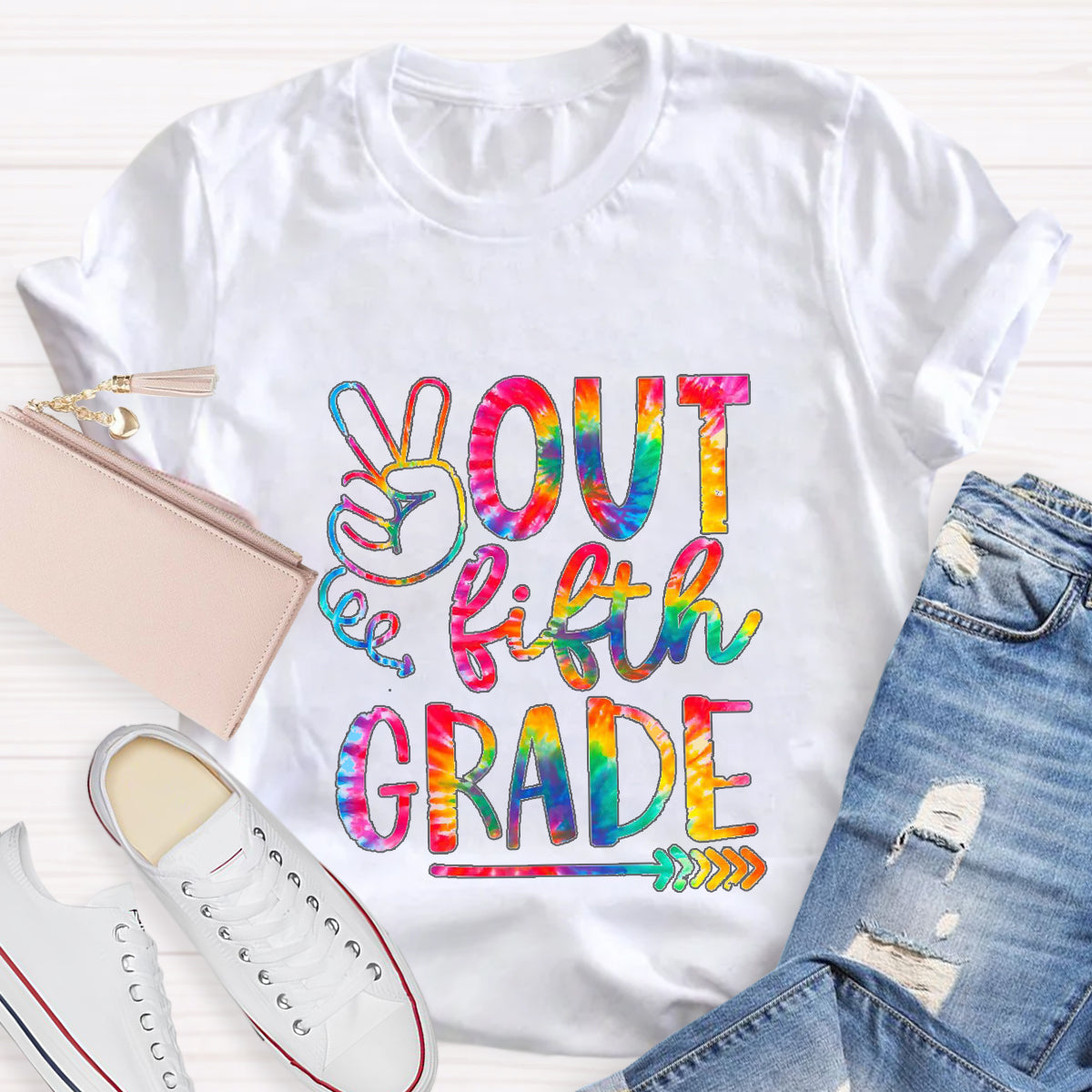 Personalized Grade Out Fifth Grade Teacher T-Shirt