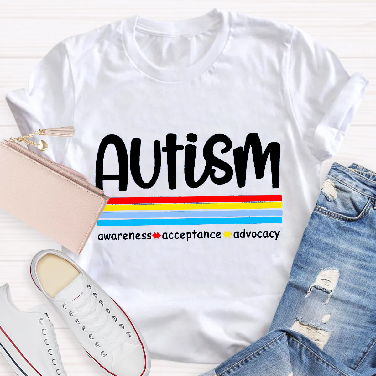Autism Awareness Acceptance Advocacy Teacher T-Shirt