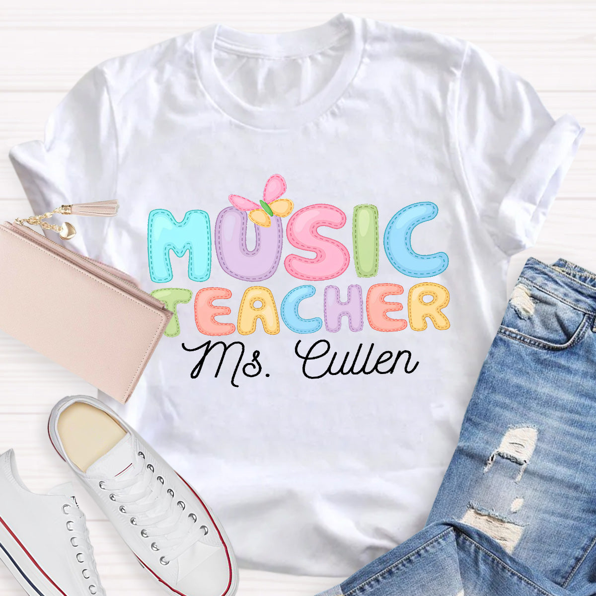 Personalize Name Music Teacher T-Shirt