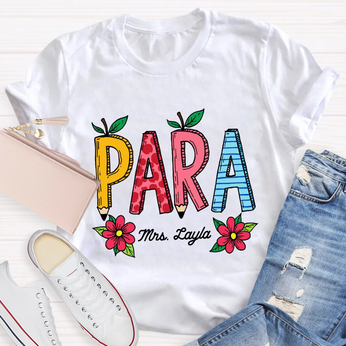 Personalized Paraprofessionals Teacher Name T-Shirt