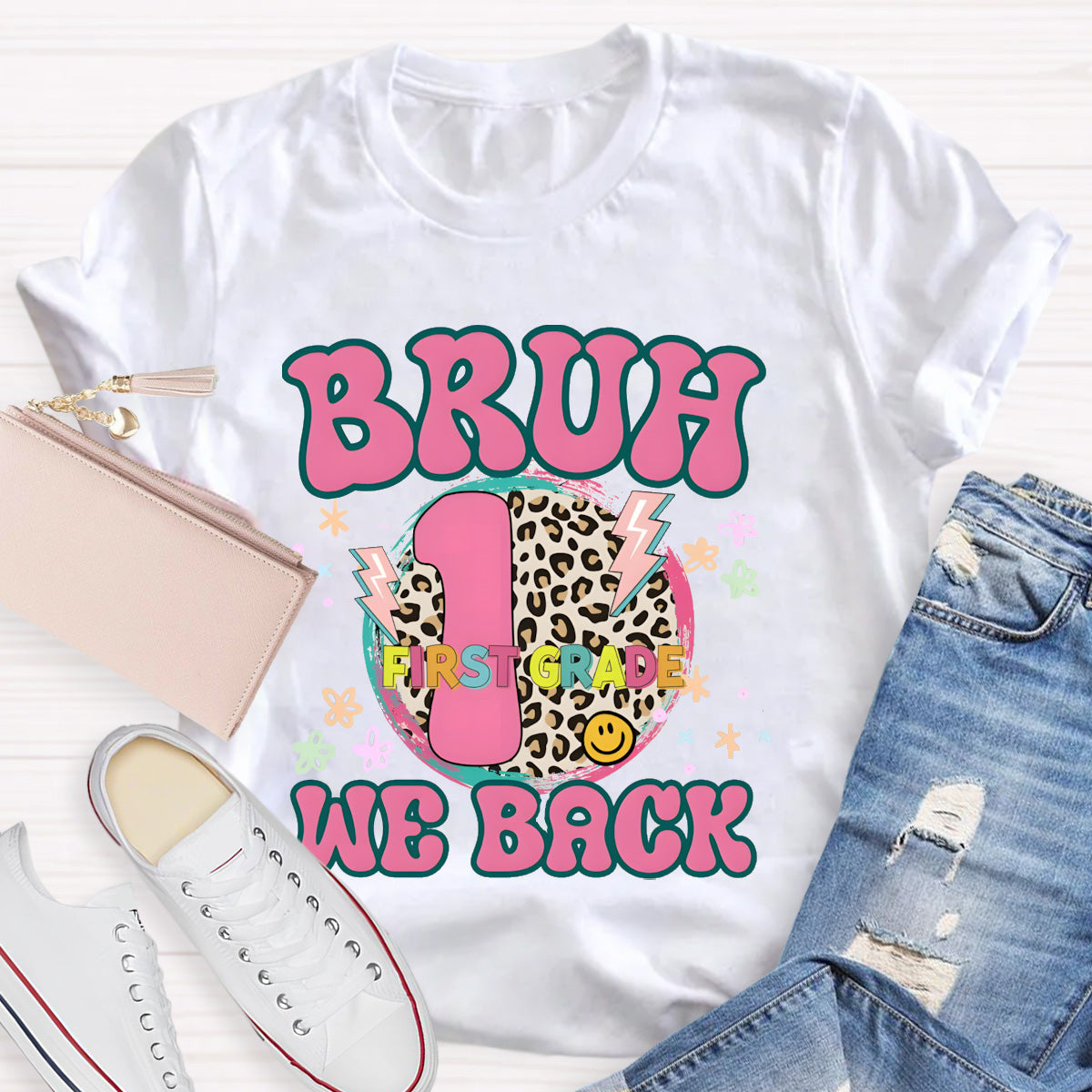 Personalized Grade Bruh We Back Teacher T-Shirt