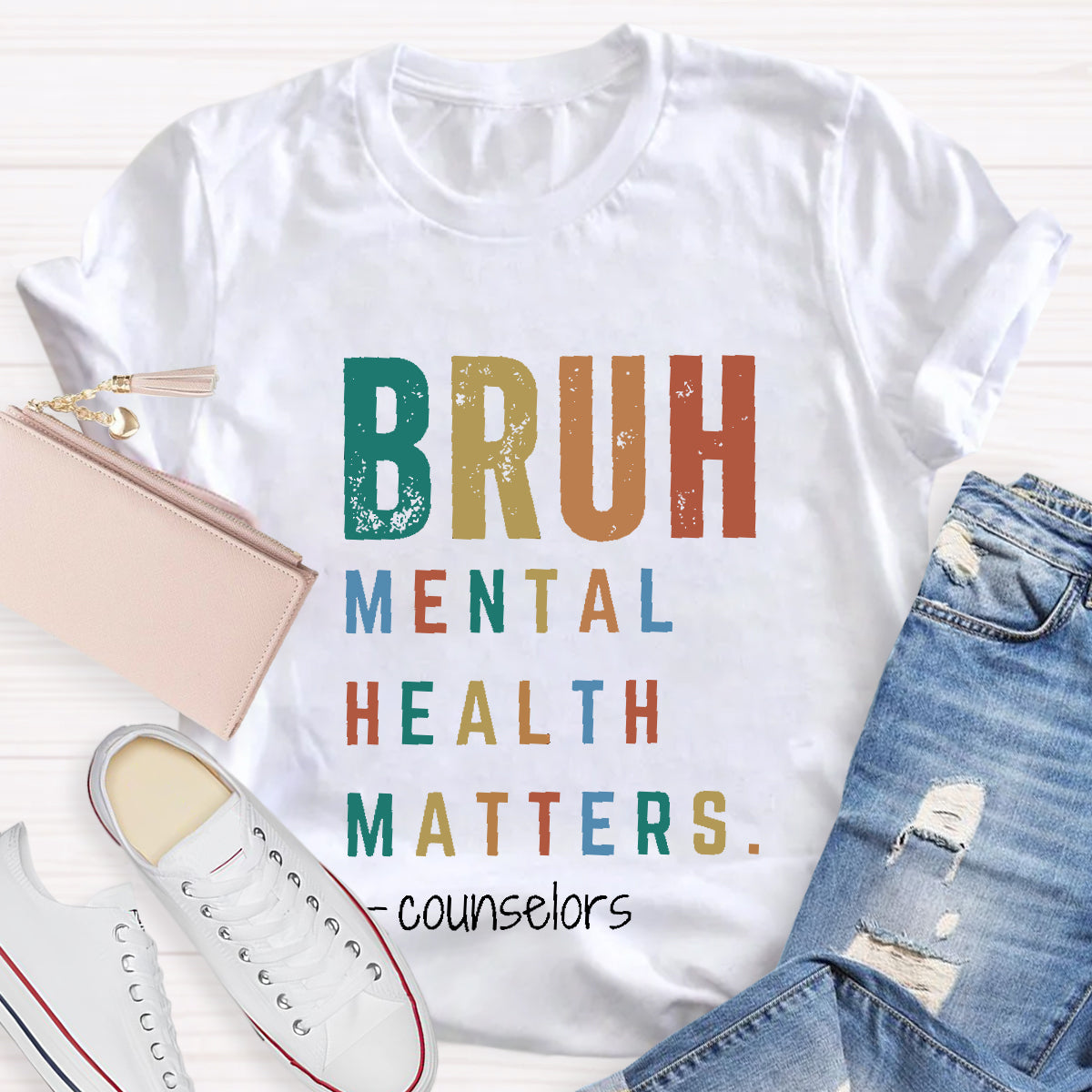 Personalized Position Bruh Mental Health Matters Teacher T-Shirt