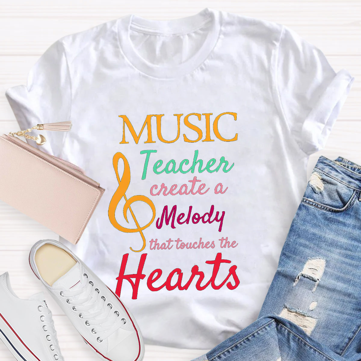 Music Teachers Touch Hearts One Note At A Time T-Shirt