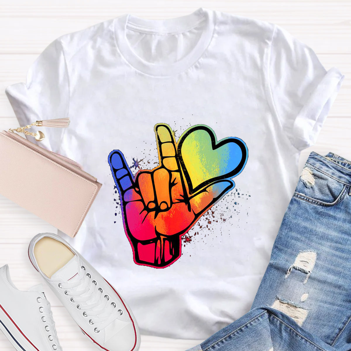Love Sign Hand Teacher T-Shirt