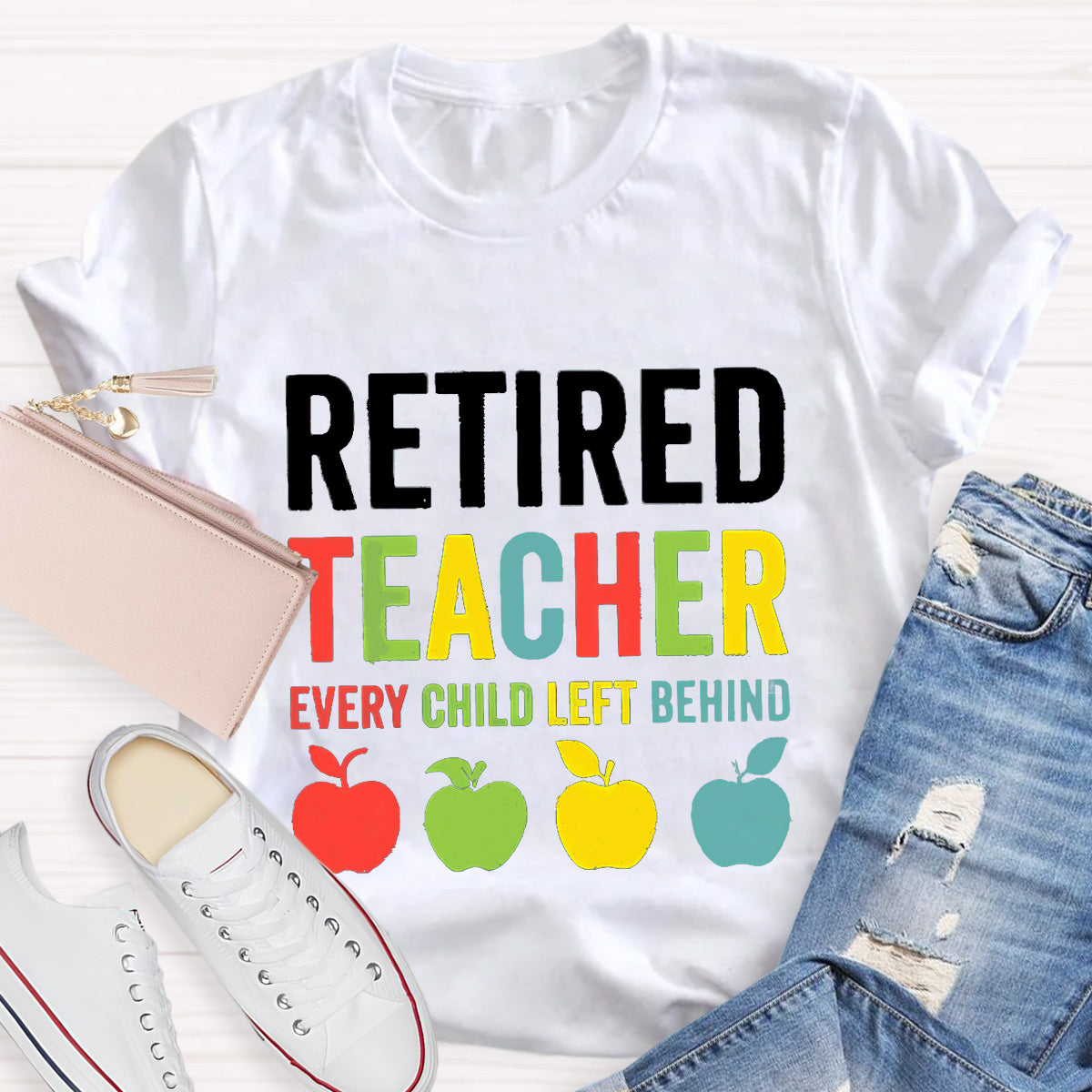Retired Teacher Apple Teacher T-Shirt