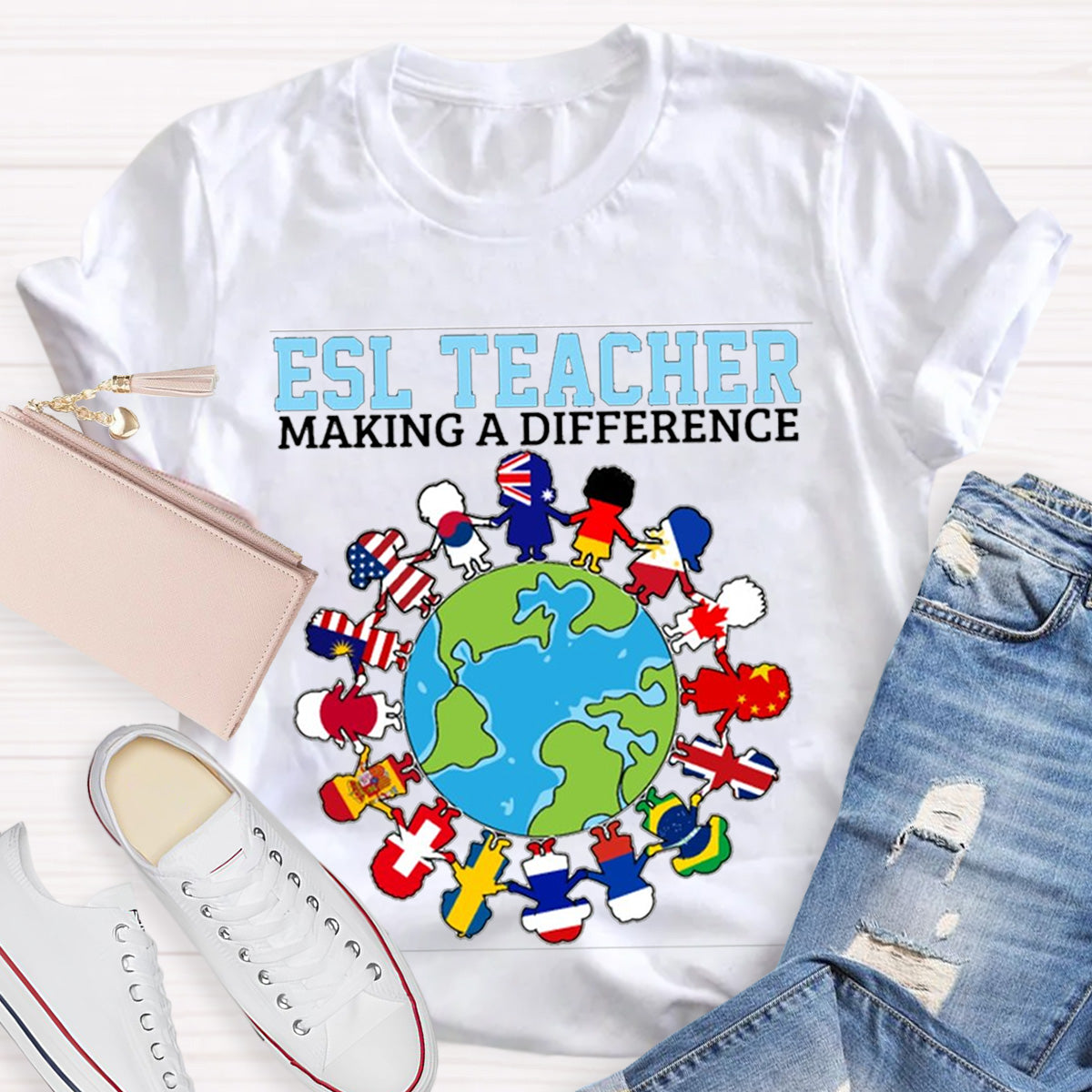Esl Teacher Marking A Difference Teacher T-Shirt