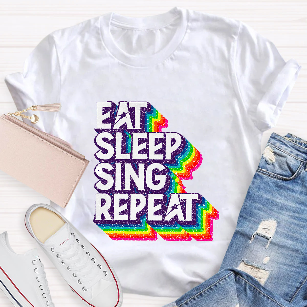 Eat Sleep Sing Repeat Teacher T-Shirt