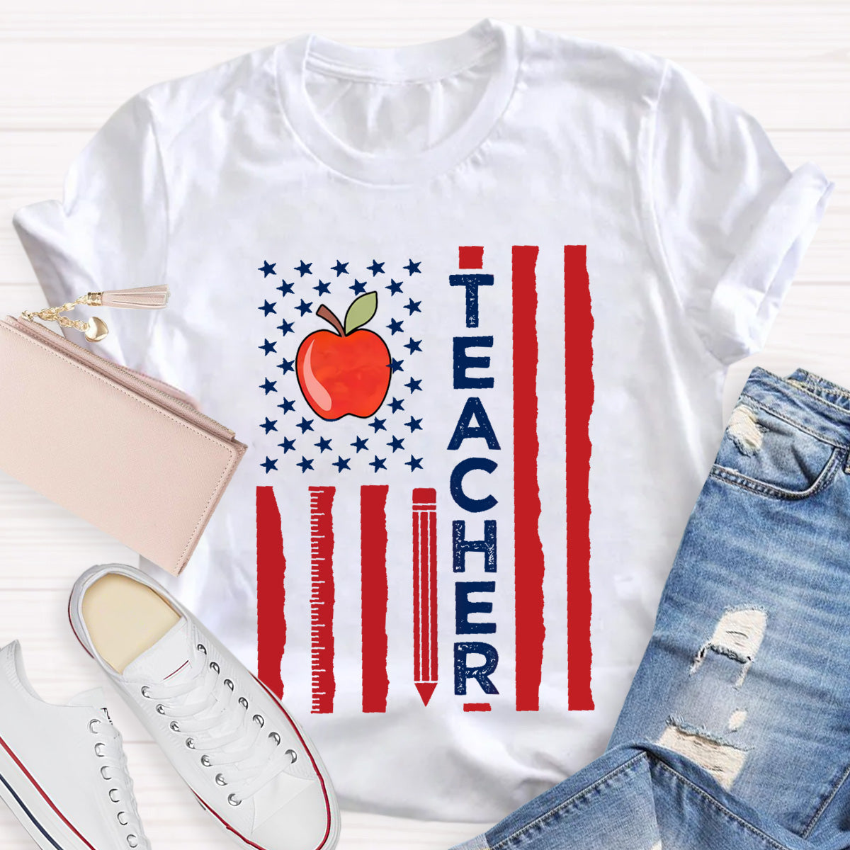 Teacher Apple Star Teacher T-Shirt