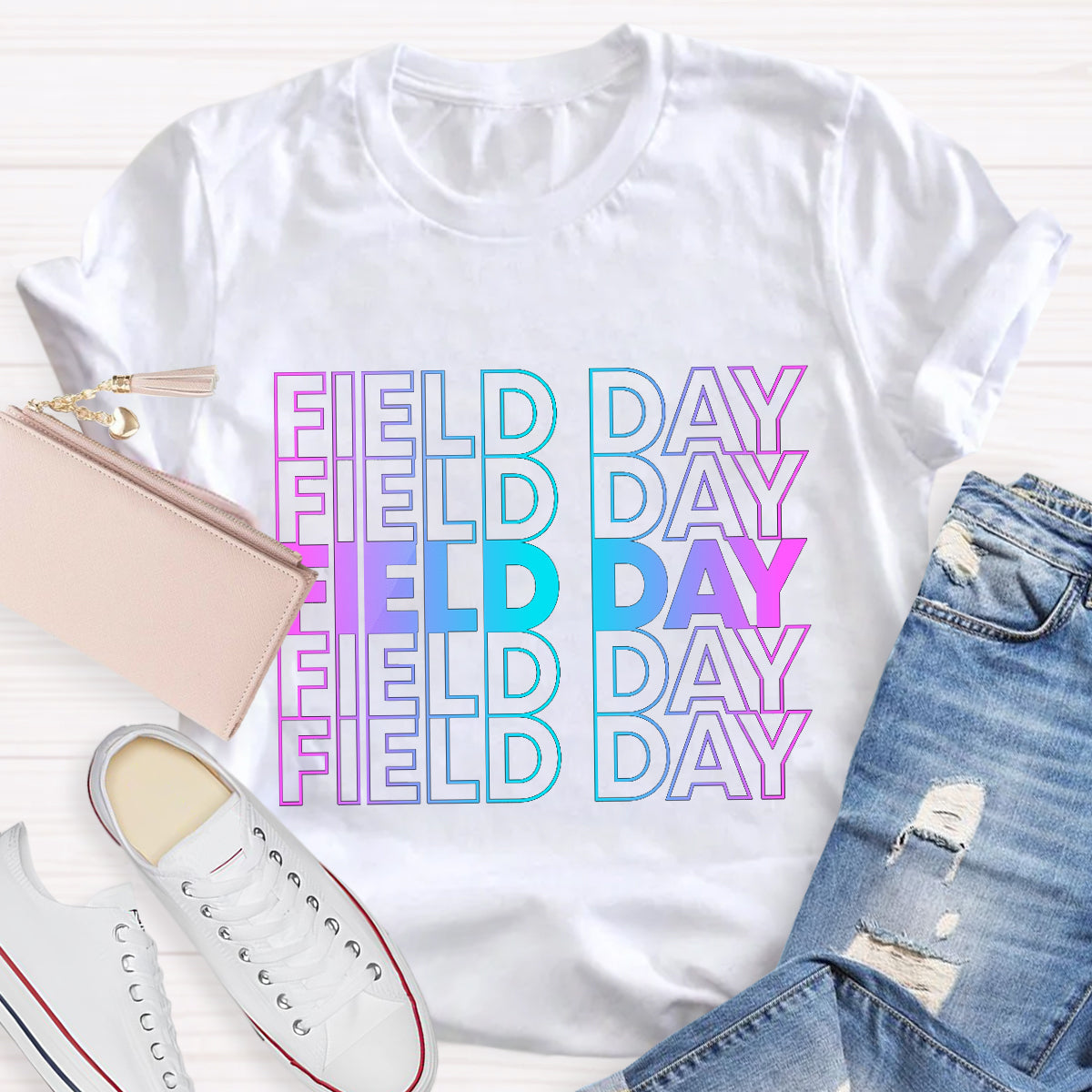 Field Day Blue Teacher T-Shirt