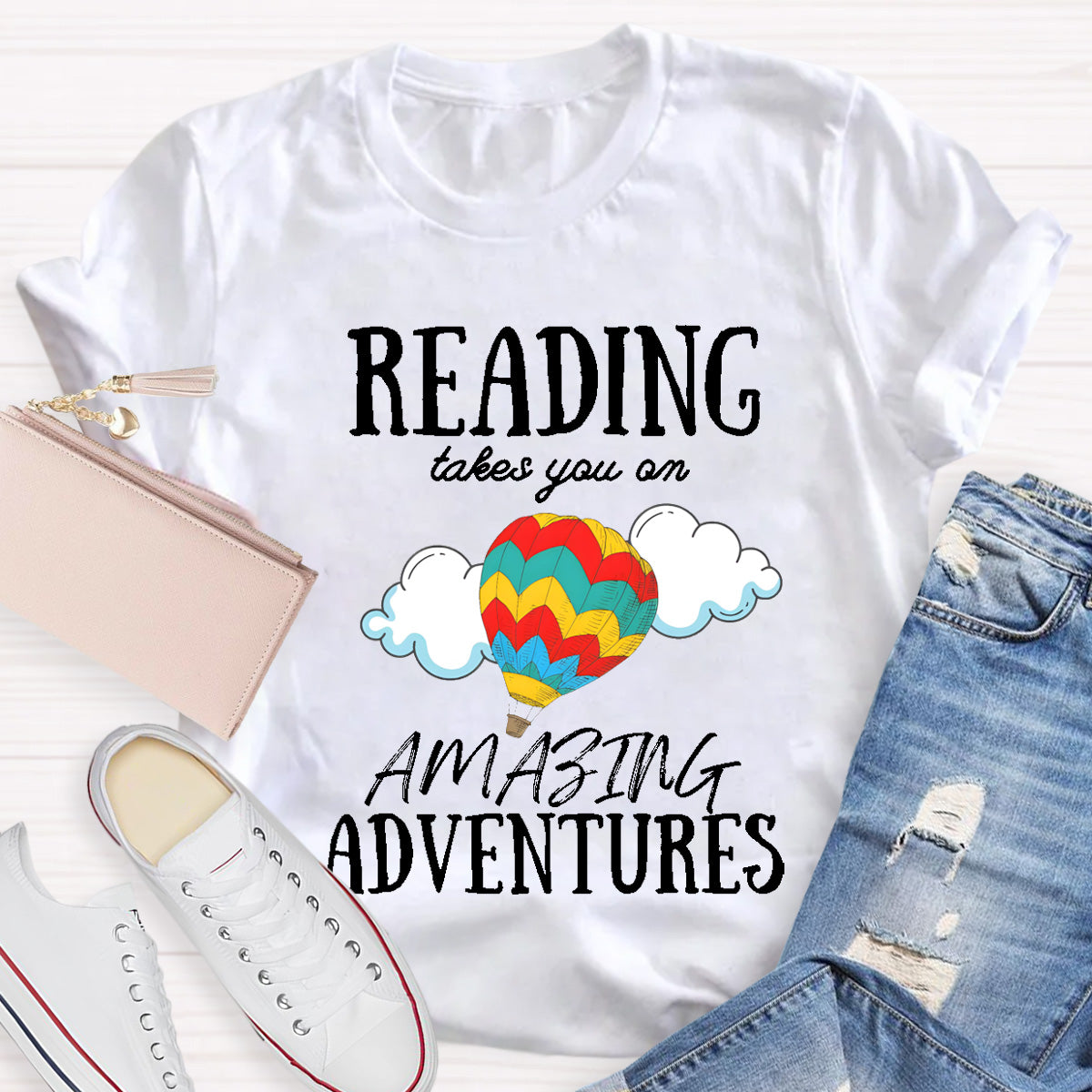 Reading Takes You On Amazing  Adventures Teacher T-Shirt