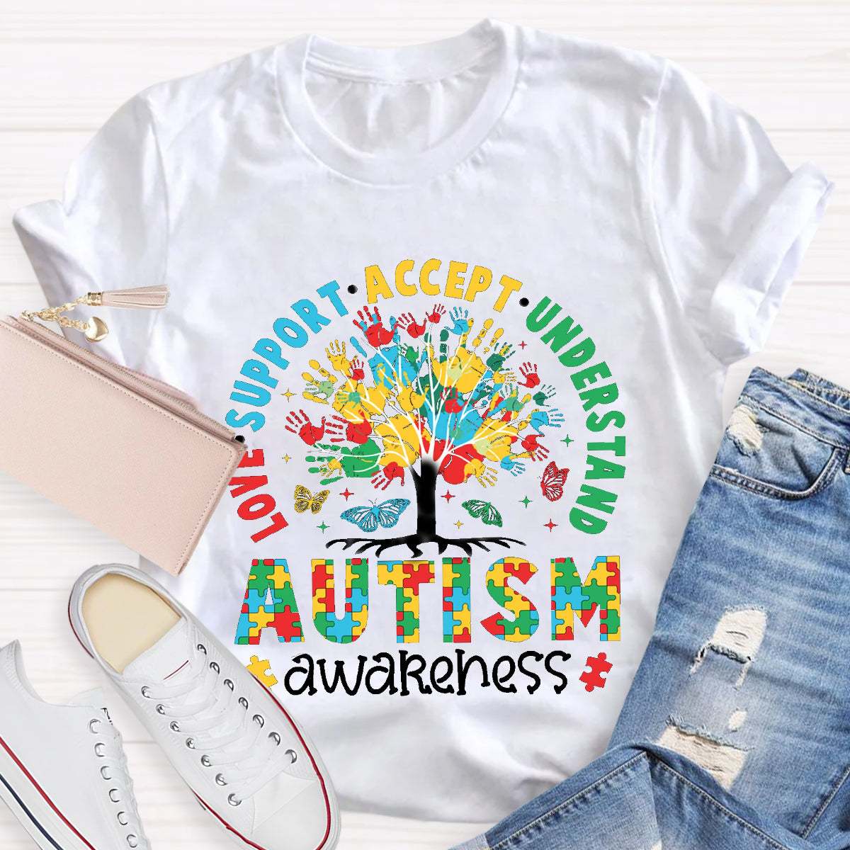 Love Support Accept Understand Teacher T-Shirt