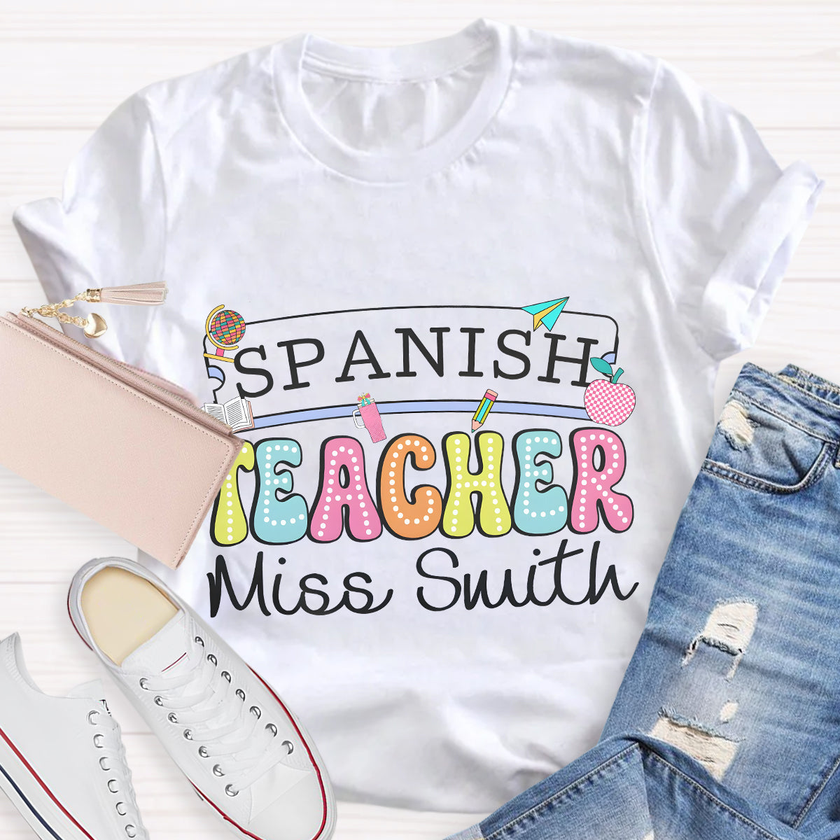 Personalized Spanish Teacher Name T-Shirt
