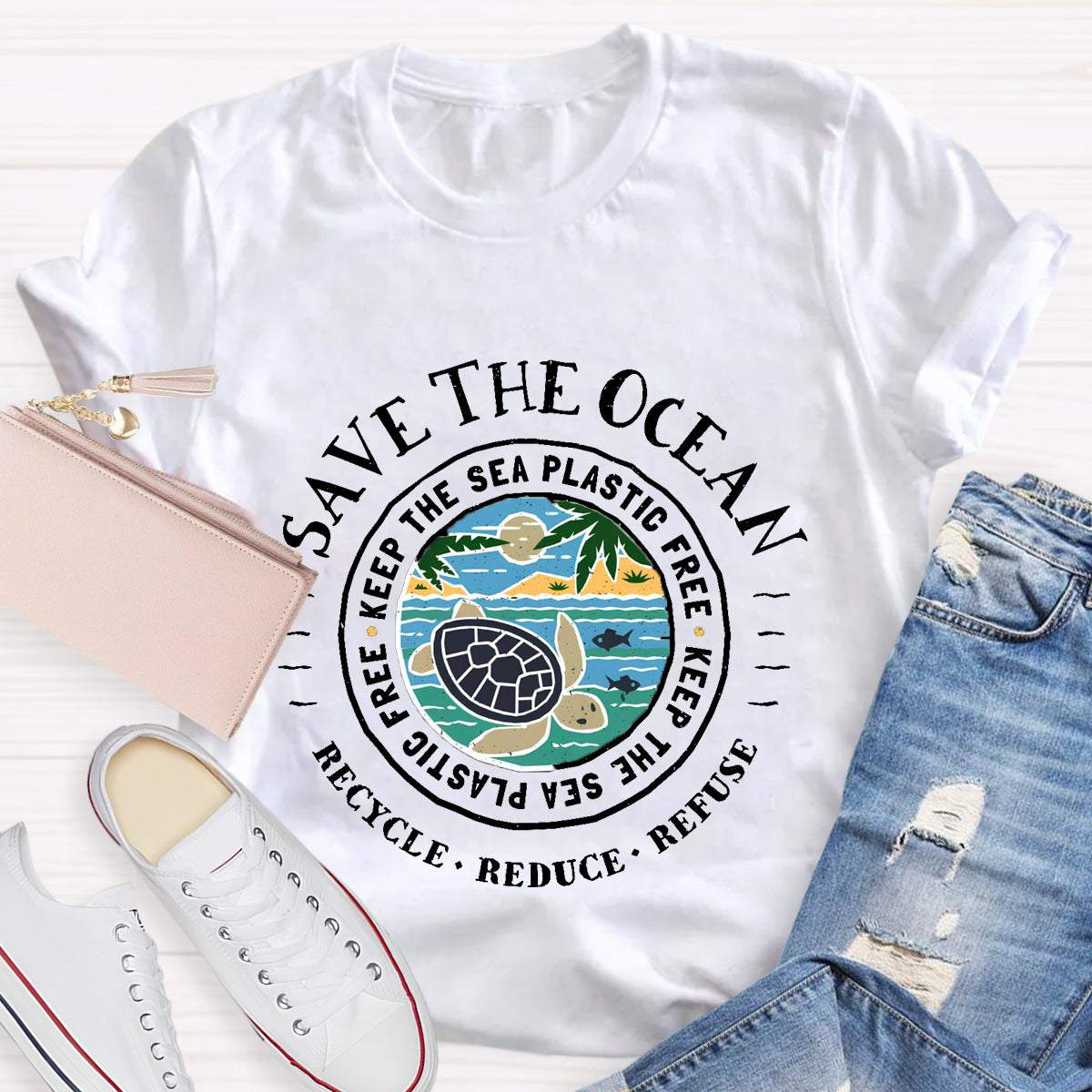 Save The Ocean Keep The Sea Plastic Free T-Shirt