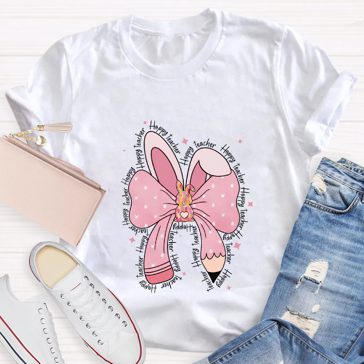 Hoppy Bow Teacher T-Shirt