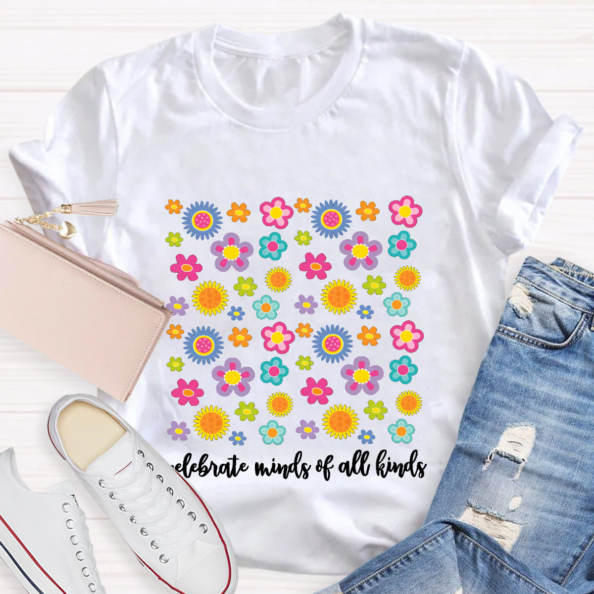 Floral Celebrate Minds Of All Kinds T-Shirt
