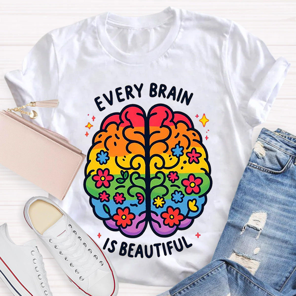 Every Brain Is Beautiful Teacher T-Shirt