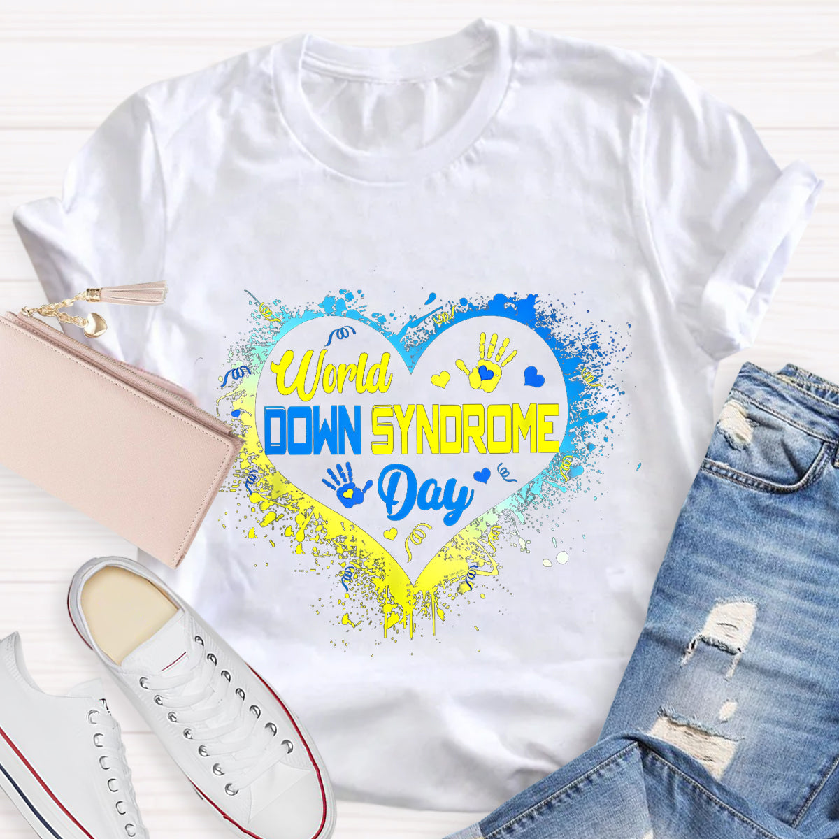 Heart Down Syndrome Day Heart T-Shirt