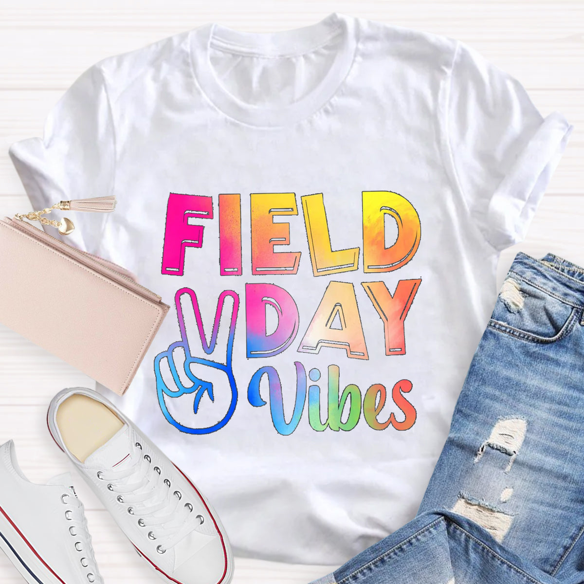 Field Day Vibes Teacher T-Shirt