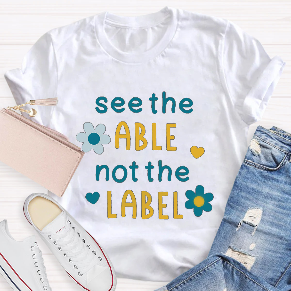 See The Able Not the Label Flower T-Shirt