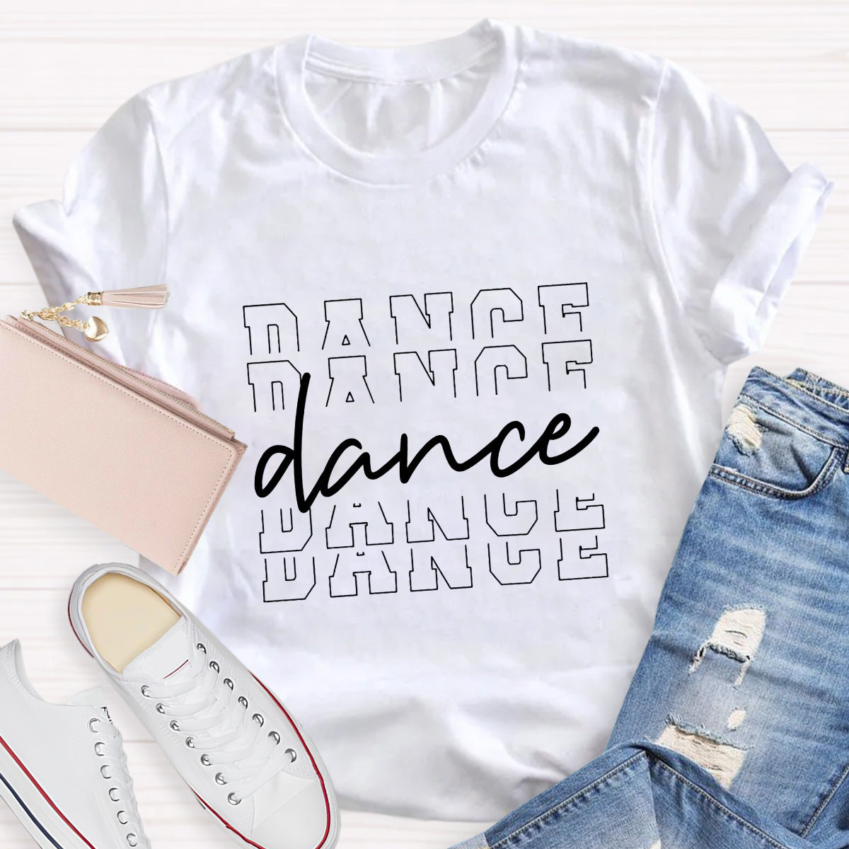 Dance Black Letters Teacher T-Shirt