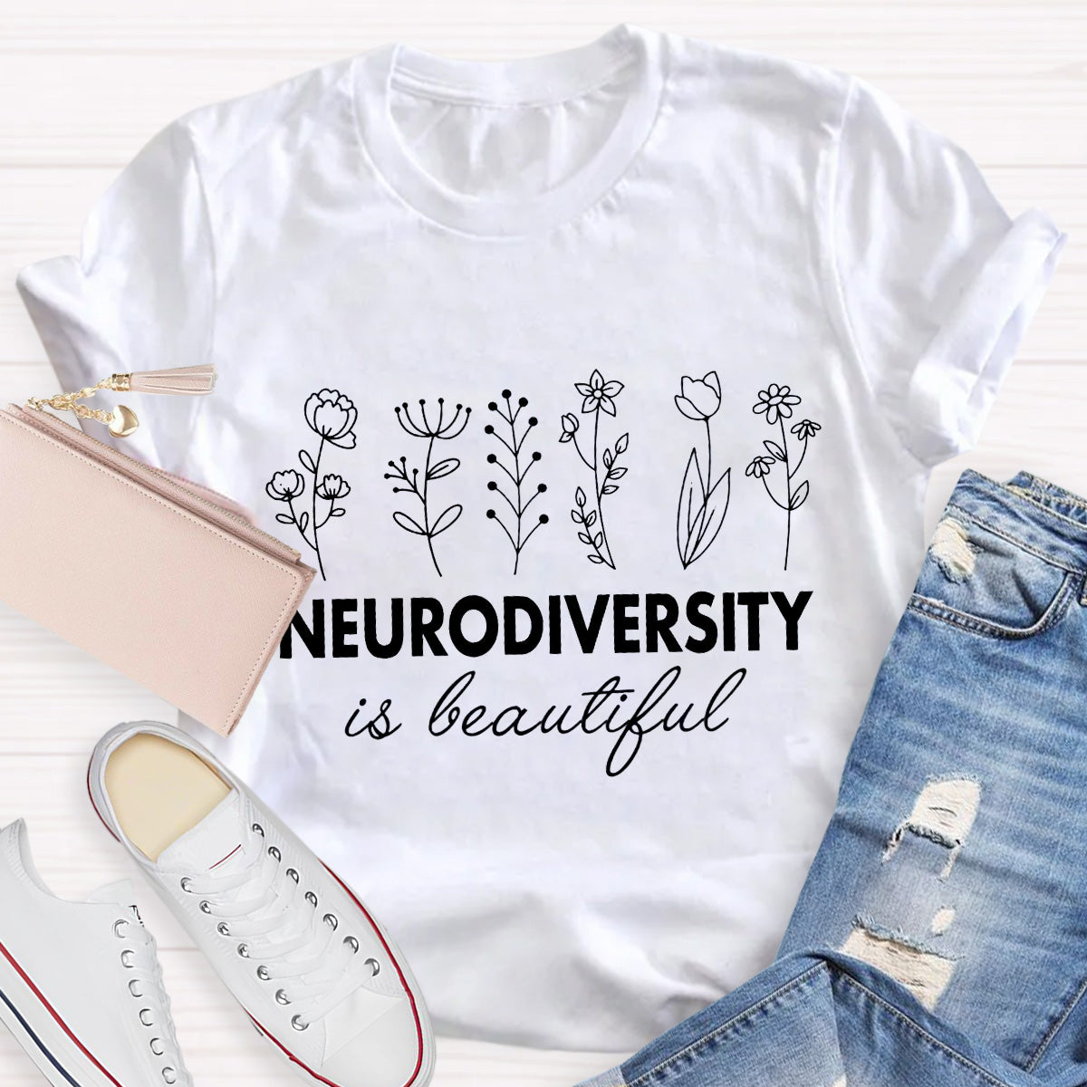 Neurodiversity Is Beautiful Teacher T-Shirt