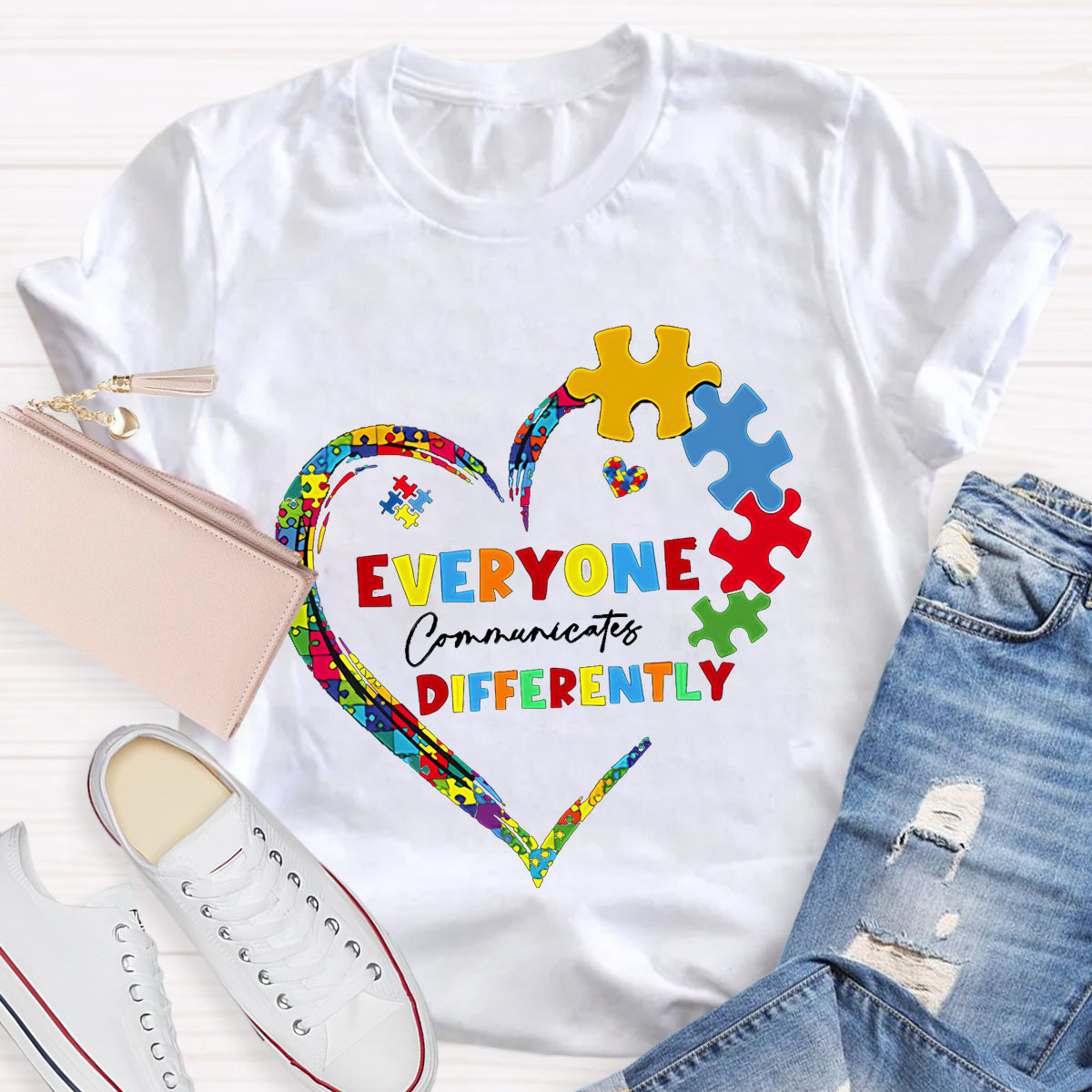 Everyone Communicates Differently Teacher T-Shirt