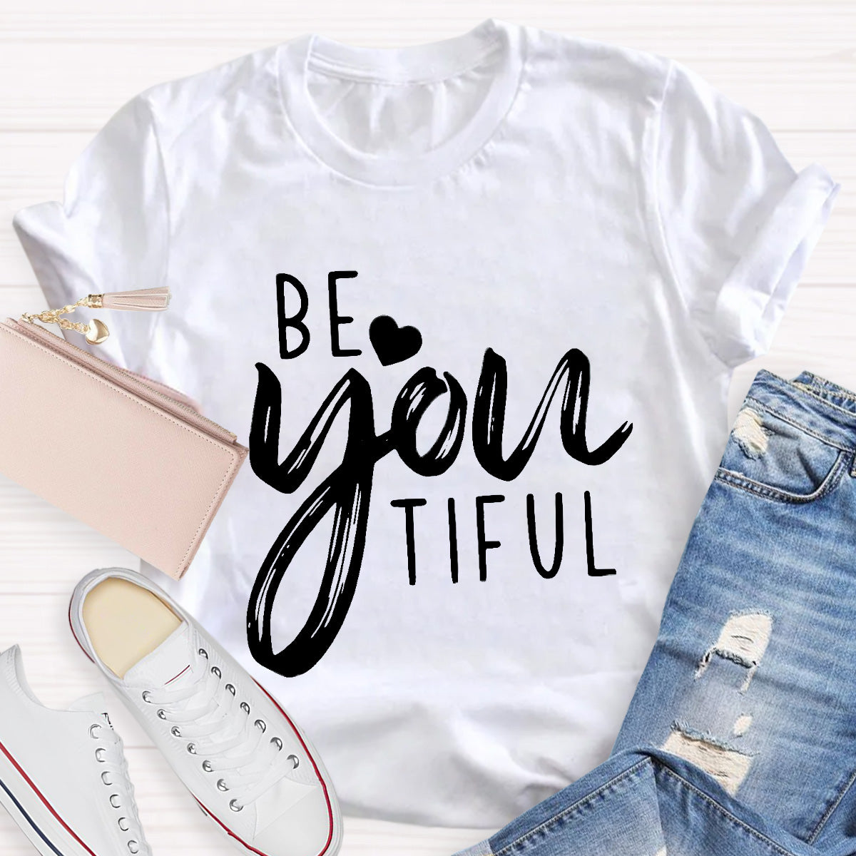 Be Yo Tiful Heart Teacher T-Shirt