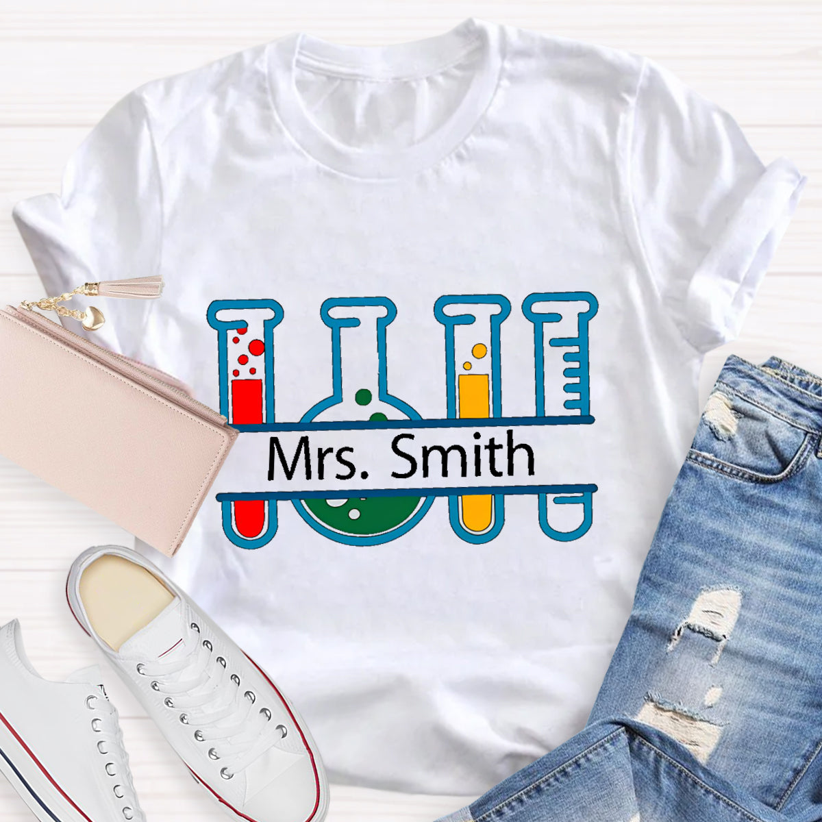 Personalized Name Chemical Teacher T-Shirt
