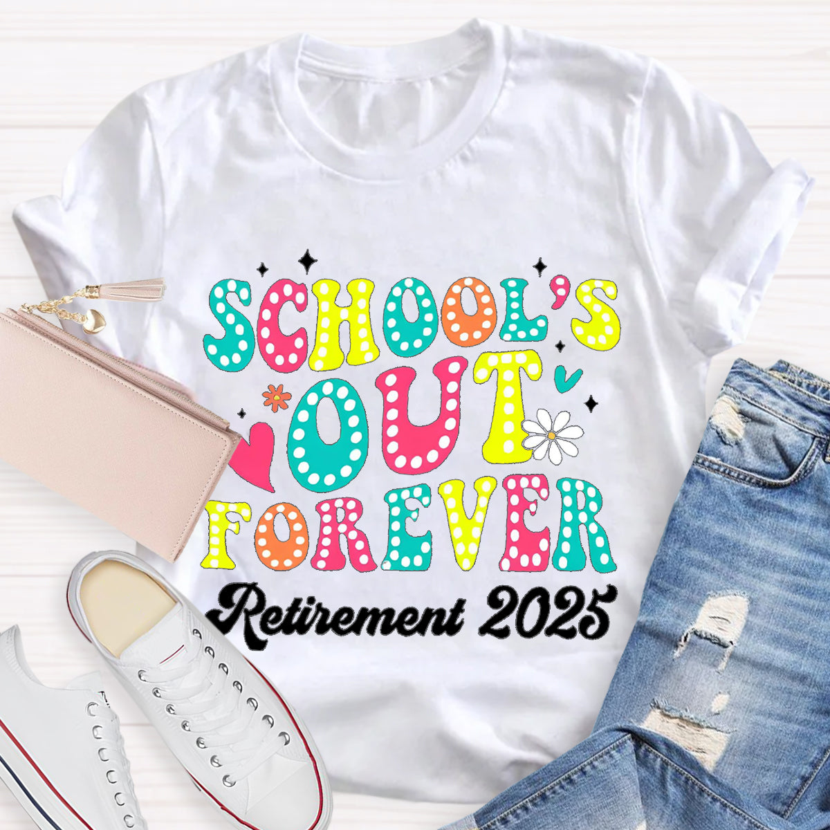 Personalize Year Schools Out Forever Teacher T-Shirt