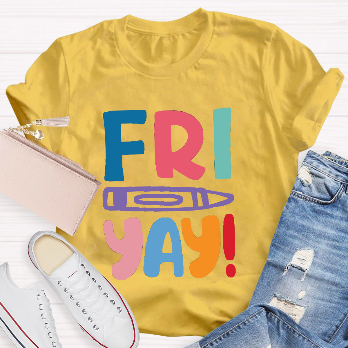 Fri Yay Pencil Teacher T-Shirt