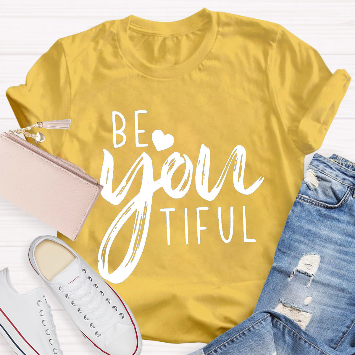 Be Yo Tiful Heart Teacher T-Shirt