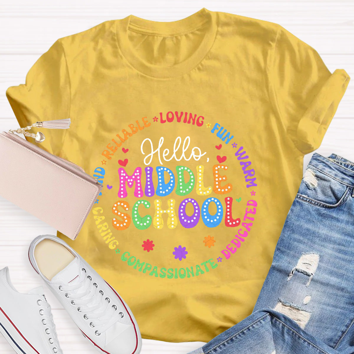 Hello  Middle School Loving Teacher T-Shirt