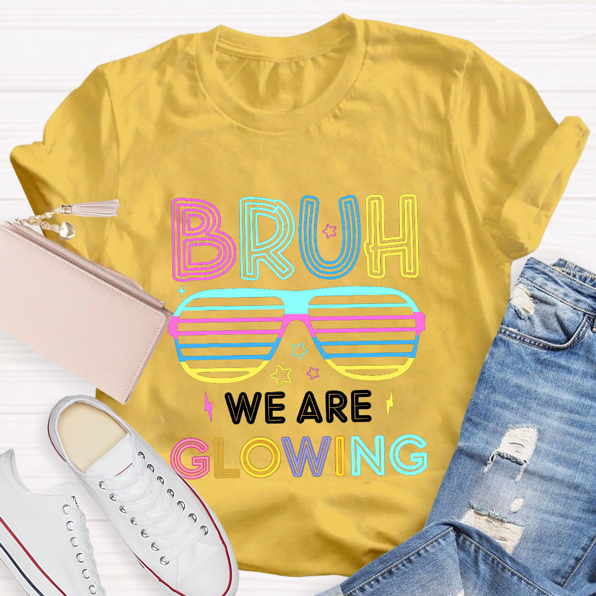 Bruh We Are Glowing Teacher T-Shirt