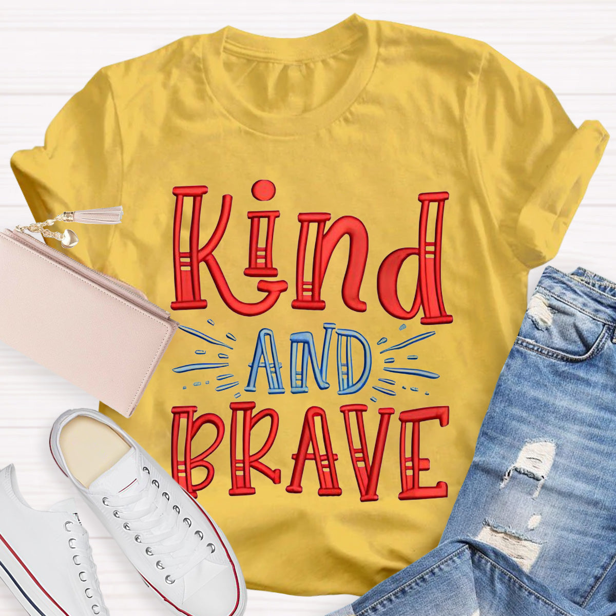 Kind And Brave Teacher T-Shirt