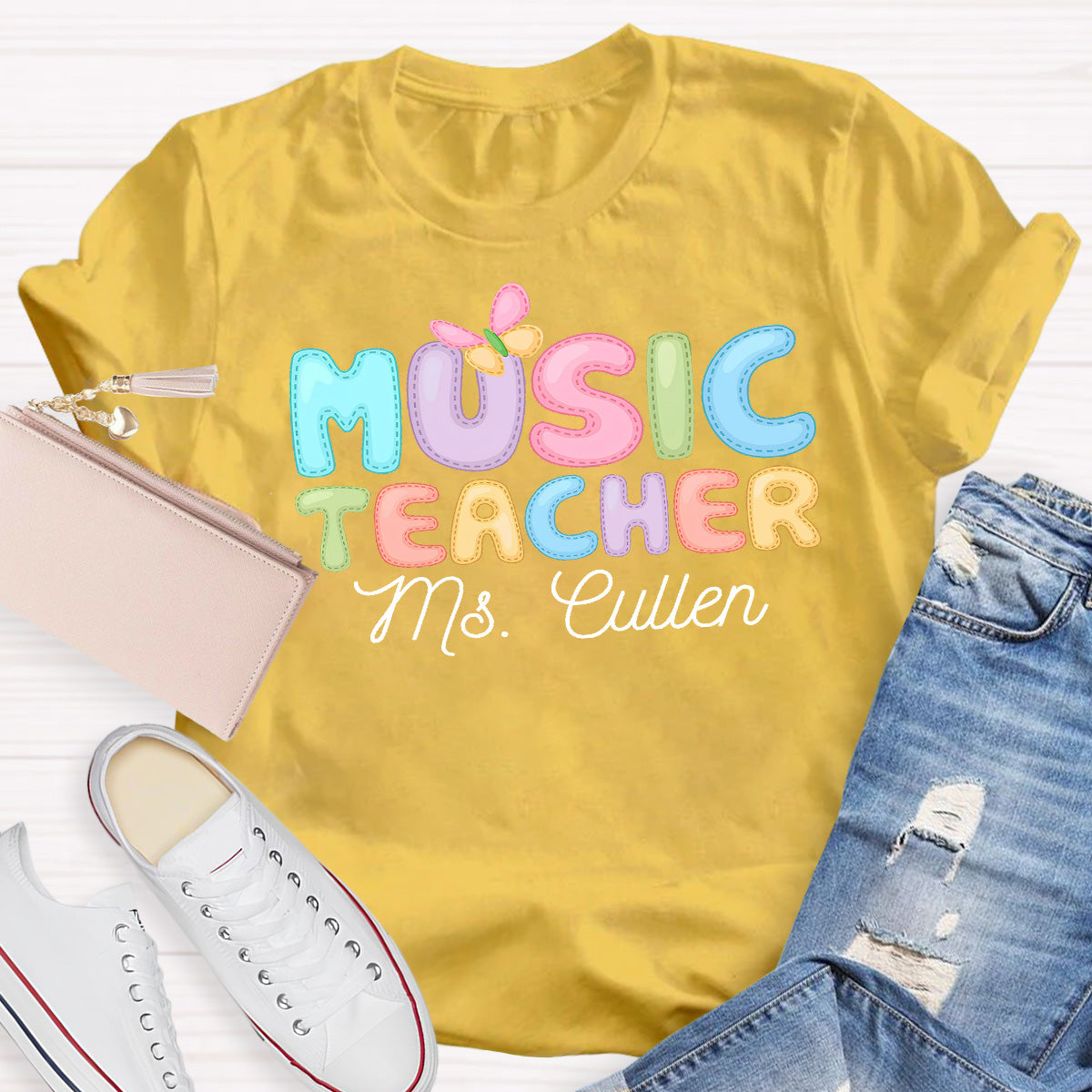 Personalize Name Music Teacher T-Shirt