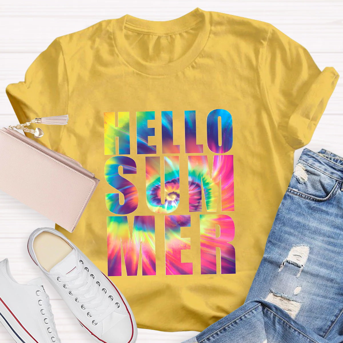Hello Summer Rainbow Teacher T-Shirt