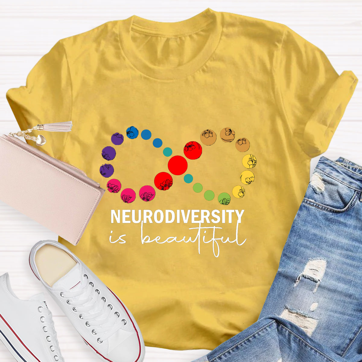 Neurodiversity is Beautiful Infinity Symbol Teacher T-Shirt