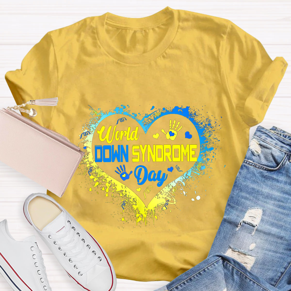 Heart Down Syndrome Day Heart T-Shirt