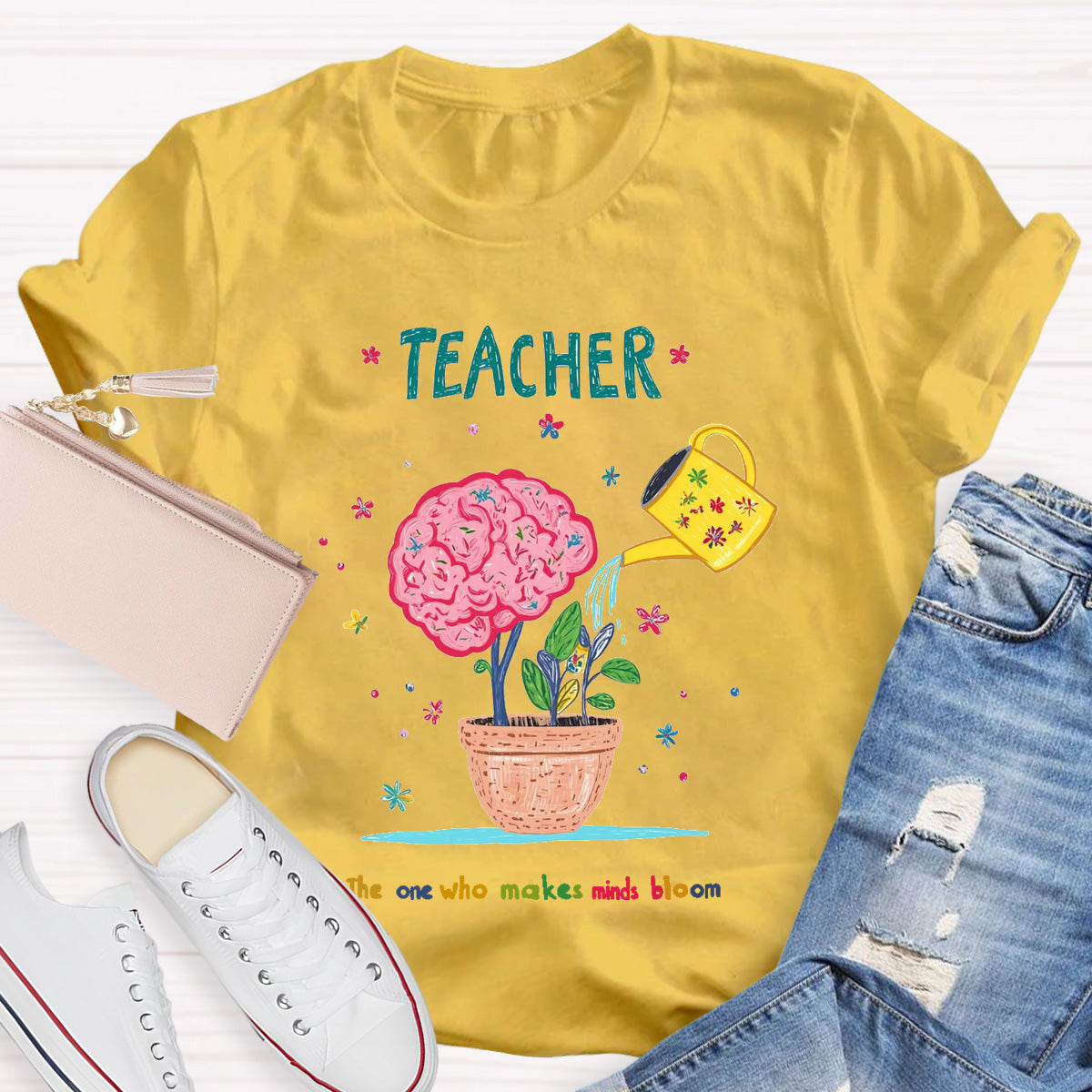 Teacher The One Who Makes Mind Bloom T-Shirt