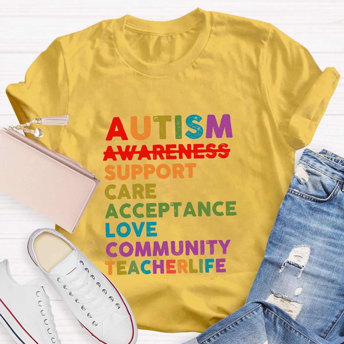Autism Support Care Acceptance Love Community T-Shirt