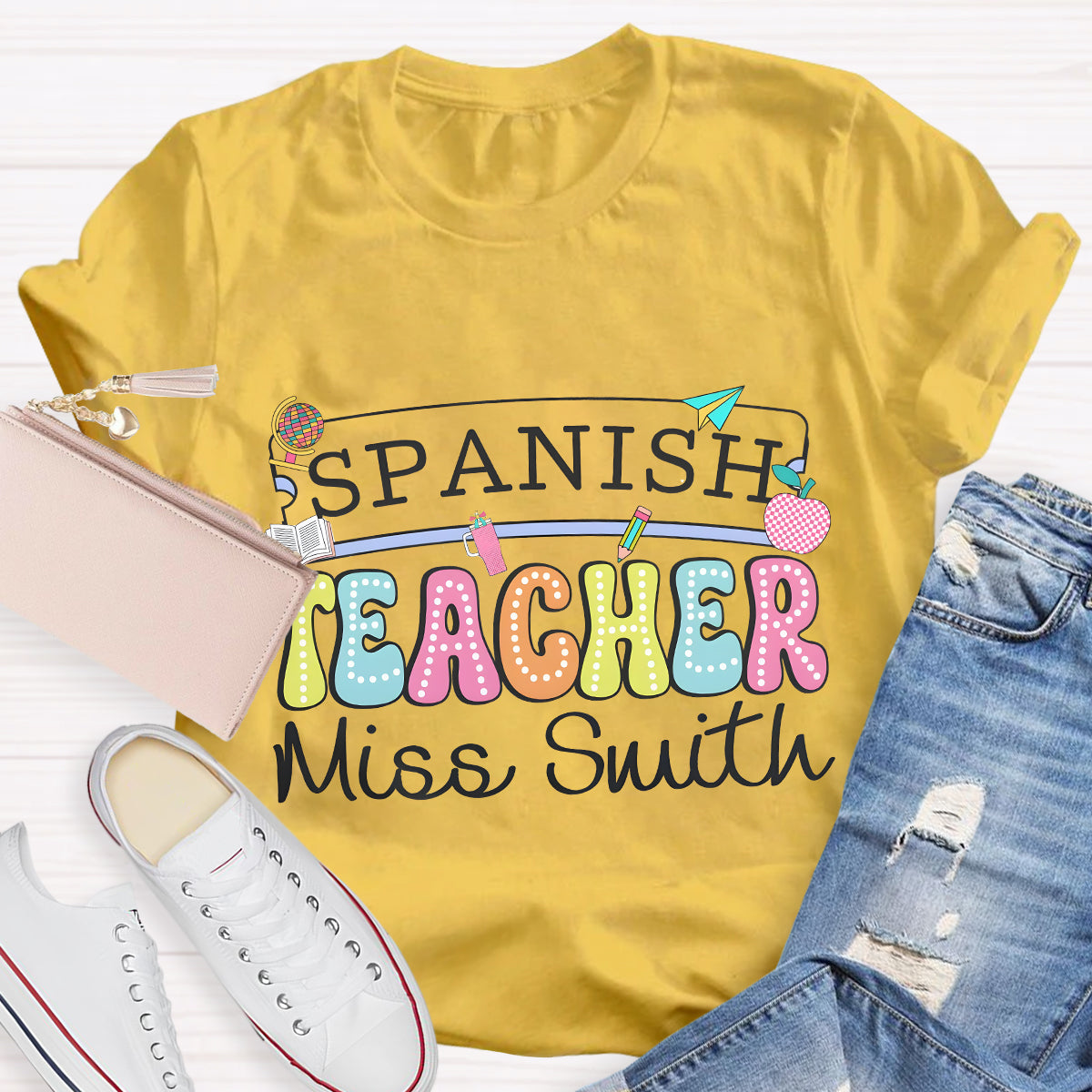 Personalized Spanish Teacher Name T-Shirt