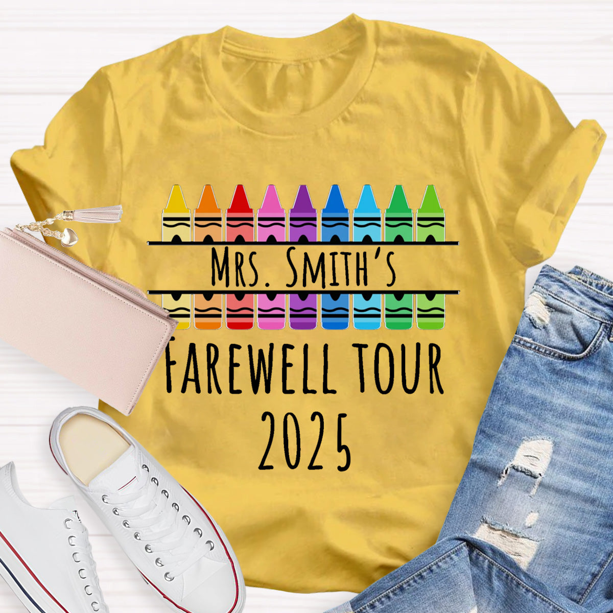 Personalized Name And Year Farewell Tour Teacher T-Shirt