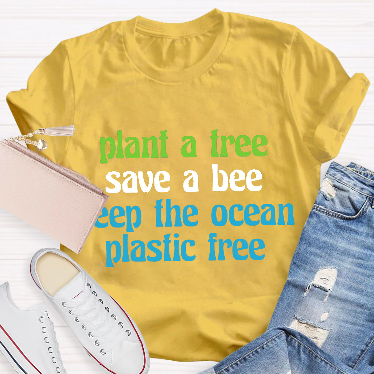Plant A Tree Save A Bee Keep The Ocean Plastic Free T-Shirt