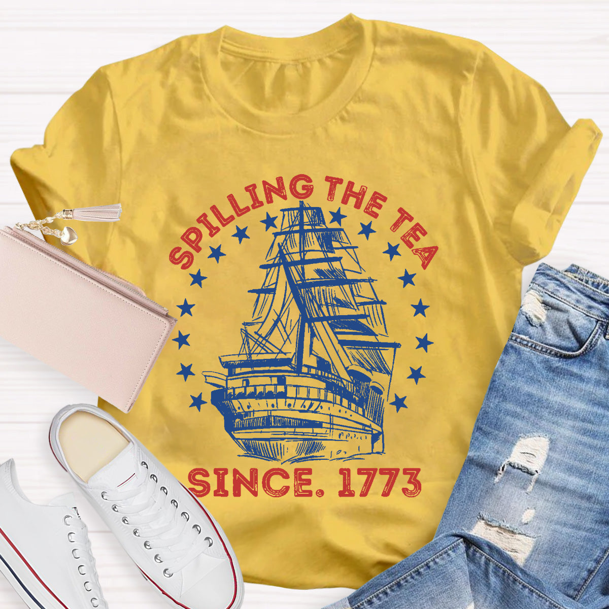 Spilling The Tea Since 1773 Teacher T-Shirt