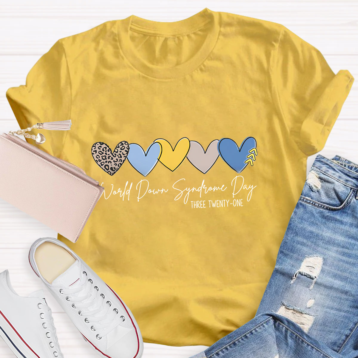World Down Syndrome Day Leopard Heart T-Shirt