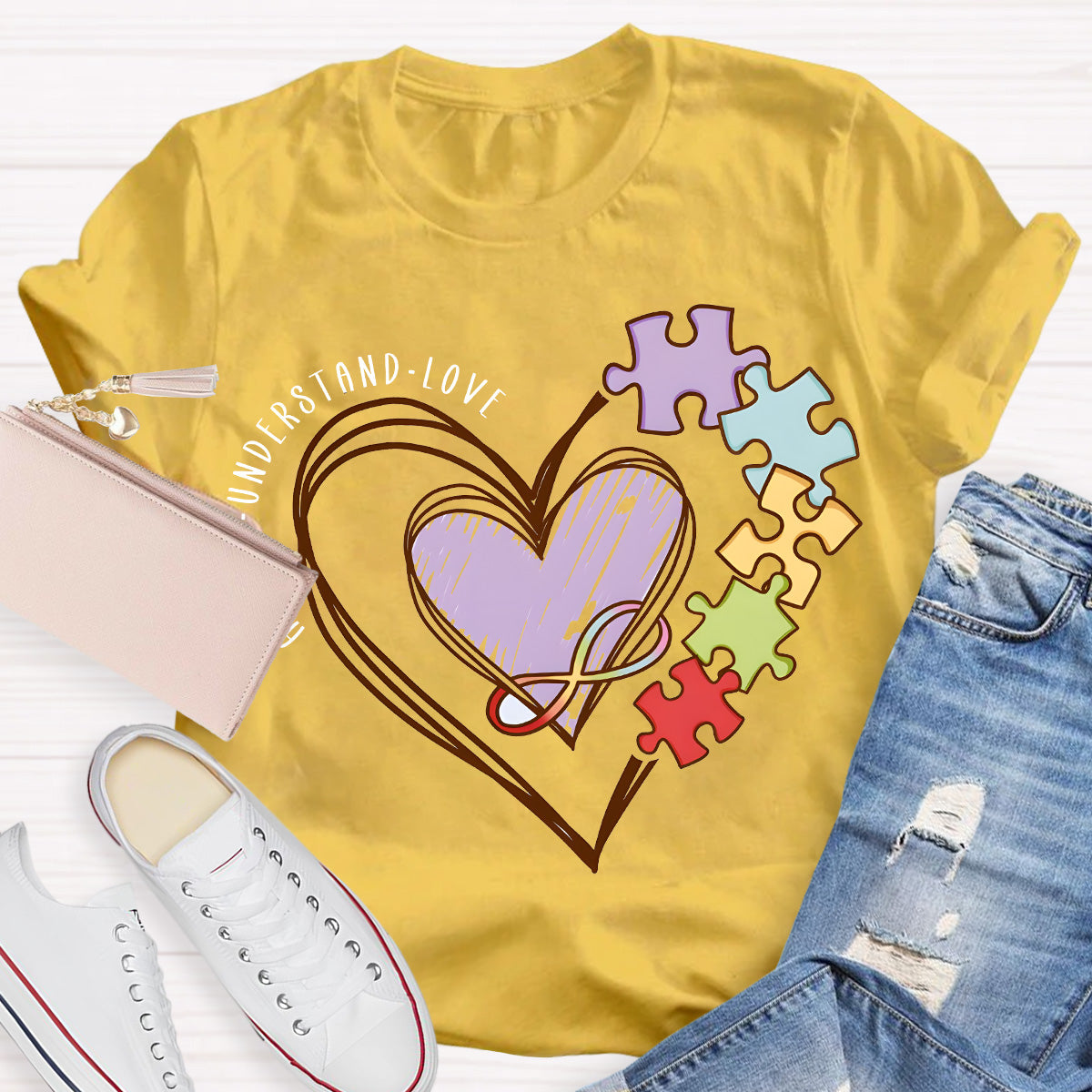 Accept Understand Love Puzzle Teacher T-Shirt